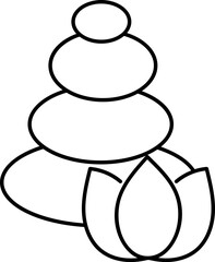 Illustration Of Spa Stack Stone Icon In Thin Line Art.