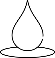 Illustration Of Water Drop Icon In B&w Color.