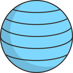 Illustration Of Blue Ball Icon In Flat Style.