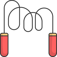 Jumping Or Skipping Rope Icon In Red Color.