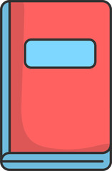 Isolated Red And Blue Diary Or Book Icon.