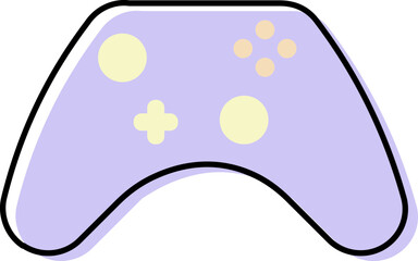 Yellow And Purple Video Game Controller Flat Icon.