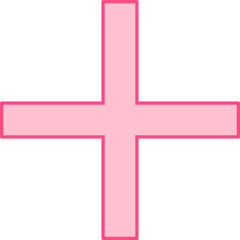 Obraz premium Pink Medical Cross Icon Or Symbol.