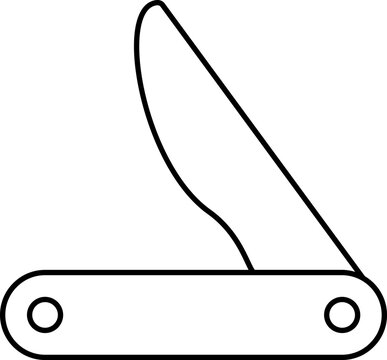recommend clip art: Isolated Pocket Knife Icon In Black Line Art.