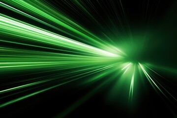 Fast moving green light with motion blur, stripes, background
