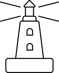 Light House Black Line Art Icon.