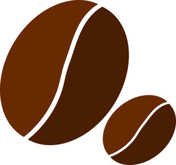 Brown Coffee Beans Icon In Flat Style.
