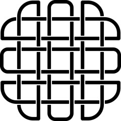 Black Outline Illustration Of Square Celtic Icon.