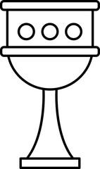 Black Thin Line Art Of Chalice Icon.