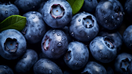 fresh blueberry on a black background