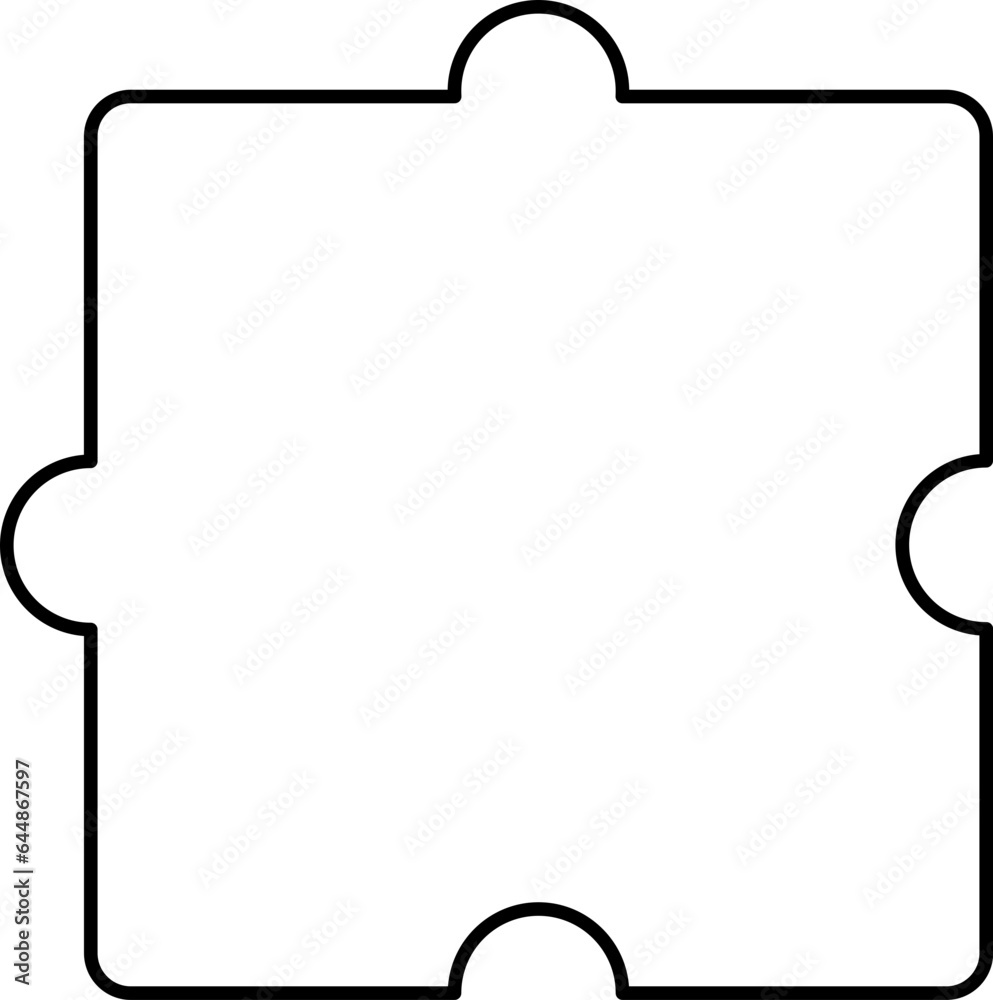 Poster isolated jigsaw puzzle black outline icon.