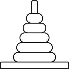 Illustration Of Ring Stacker Icon In Line Art.
