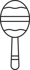 Isolated Maracas Icon In Linear Style.