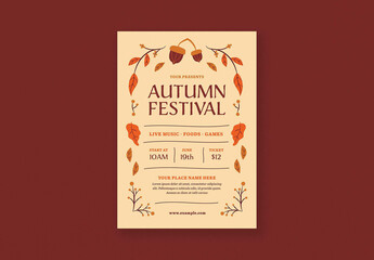 Beige Classic Vintage Autumn Festival Flyer