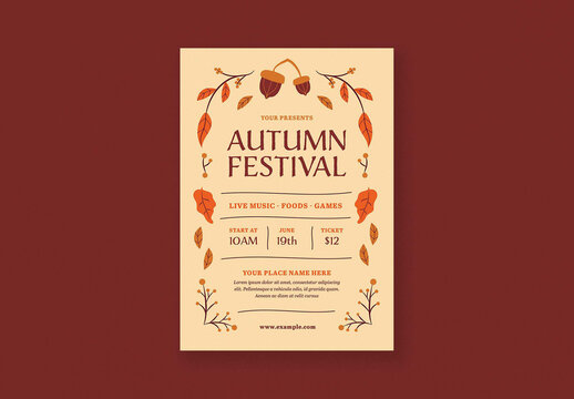 Beige Classic Vintage Autumn Festival Flyer