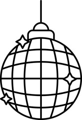 Burning Disco Light Icon In Linear Style.