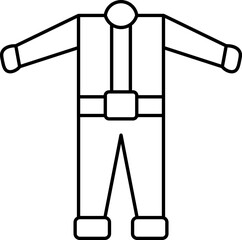 Black Linear Style Santa Dress Icon.