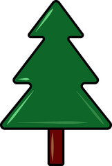 Isolated Christmas Or Xmas Tree Icon In Flat Style.
