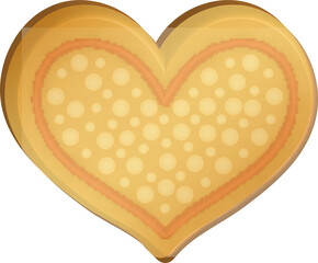 Red And Brown Gingerbread Heart 3D Element.