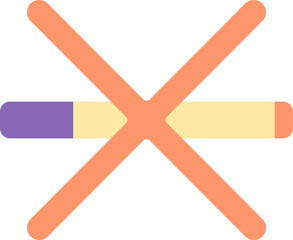 Colorful No Smoking Icon In Flat Style.