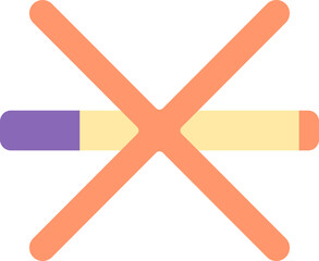 Colorful No Smoking Icon In Flat Style.