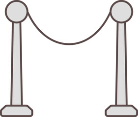 Rope Fence Icon In Gray Color.