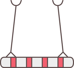 Trapeze Icon In Red And Gray Color.