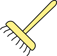 Rake Icon In Yellow Color.