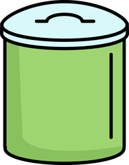 Dustbin Icon In Blue And Green Color.