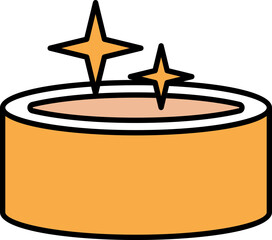 Shiny Foundation Powder Icon In Yellow Color.