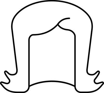 recommend clip art: Illustration Of Wig Icon In Black Line Art.