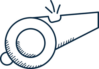 Isolated Whistle Blue Linear Icon.