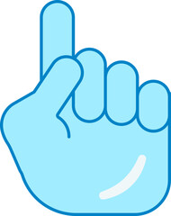 Finger Up Hand Icon In Flat Style.