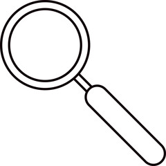 Isolated Magnifying Glass Icon In Thin Line Art.