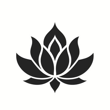 recommend clip art: Silhouette of lotus flower, black lotus icon isolated on white background