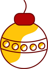 Fireworks Bomb Icon In Yellow And Red Color.