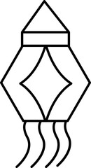 Isolate Lantern Icon In Black Outline.