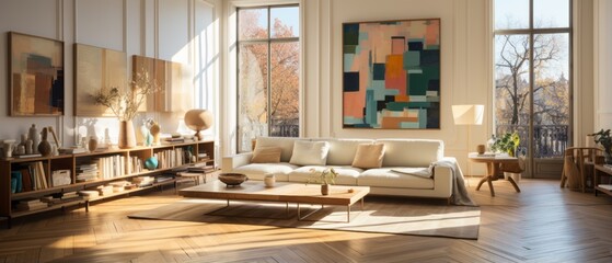 Fototapeta premium Room interior design. Generative AI