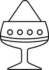 Isolated Kumkum Traditional Pot Flat Icon.