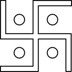 Isolated Swastika Symbol Or Icon In B&w Color.