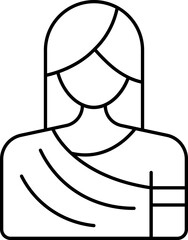 Isolated Indian Woman Character Icon.