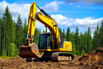 Obraz premium Industrial Excavator in Action