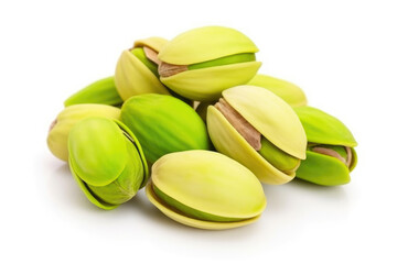 Pistachio Nut Collection on a Clean White Surface
