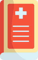 Obraz premium Red And Yellow Medical Book Icon Or Symbol.