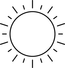 Black Stroke Sun Icon Or Symbol.