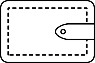 Isolated Wallet Icon In Black Line Art.