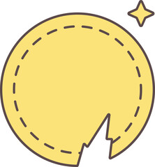 Broken Coin Flat Icon In Yellow Color.
