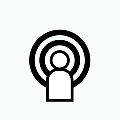 Broadcast Icon. Transmission, Transmitter. Antenna, Share Information Symbol. 