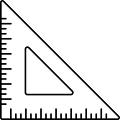 Isolated Set Square Thin Linear Icon.