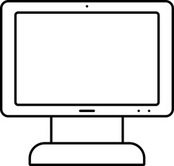 Black Linear Style Computer Icon Or Symbol.